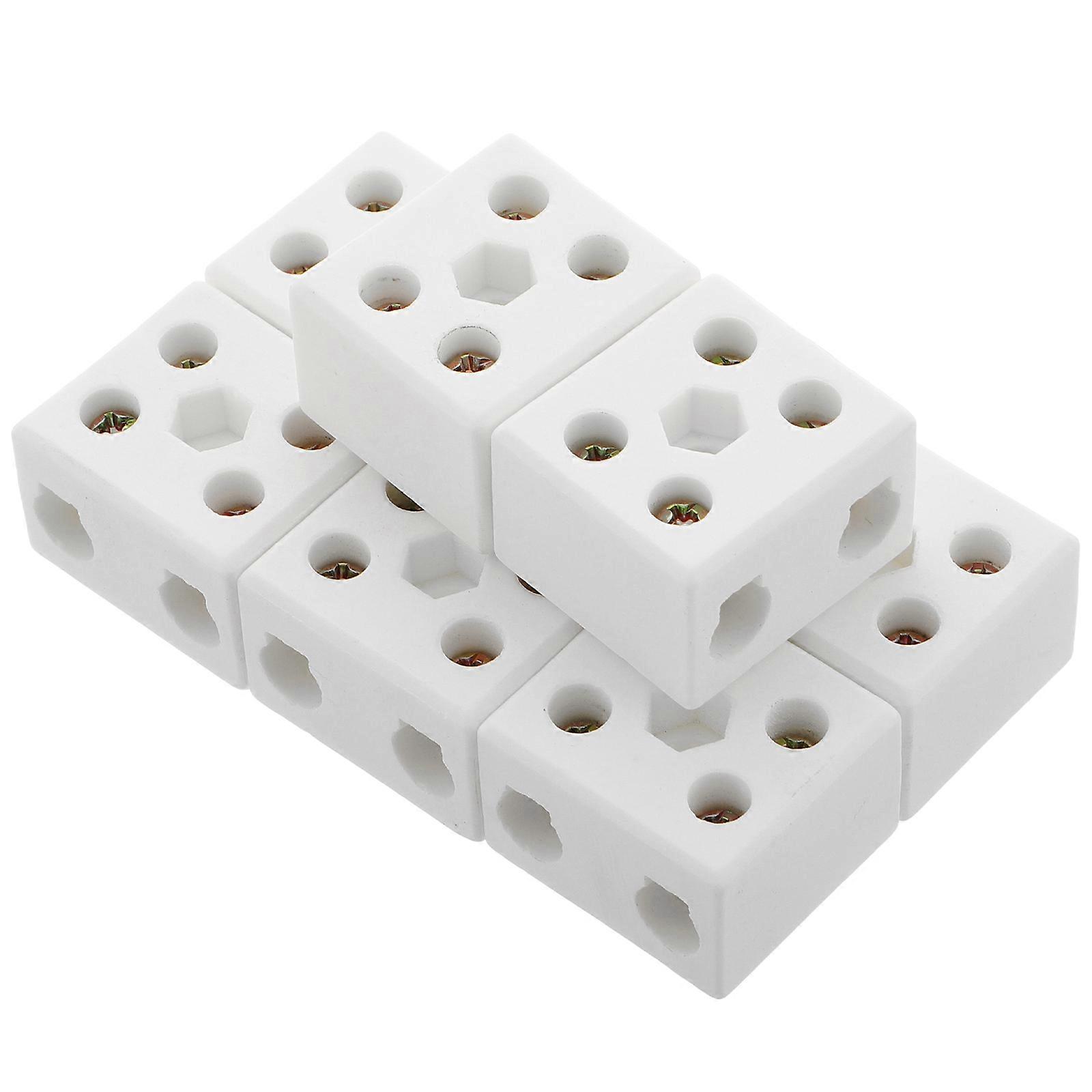 High Temp Wire Connectors Ceramic Terminal Blocks with 5-Hole for Electrical Use 8Pcs