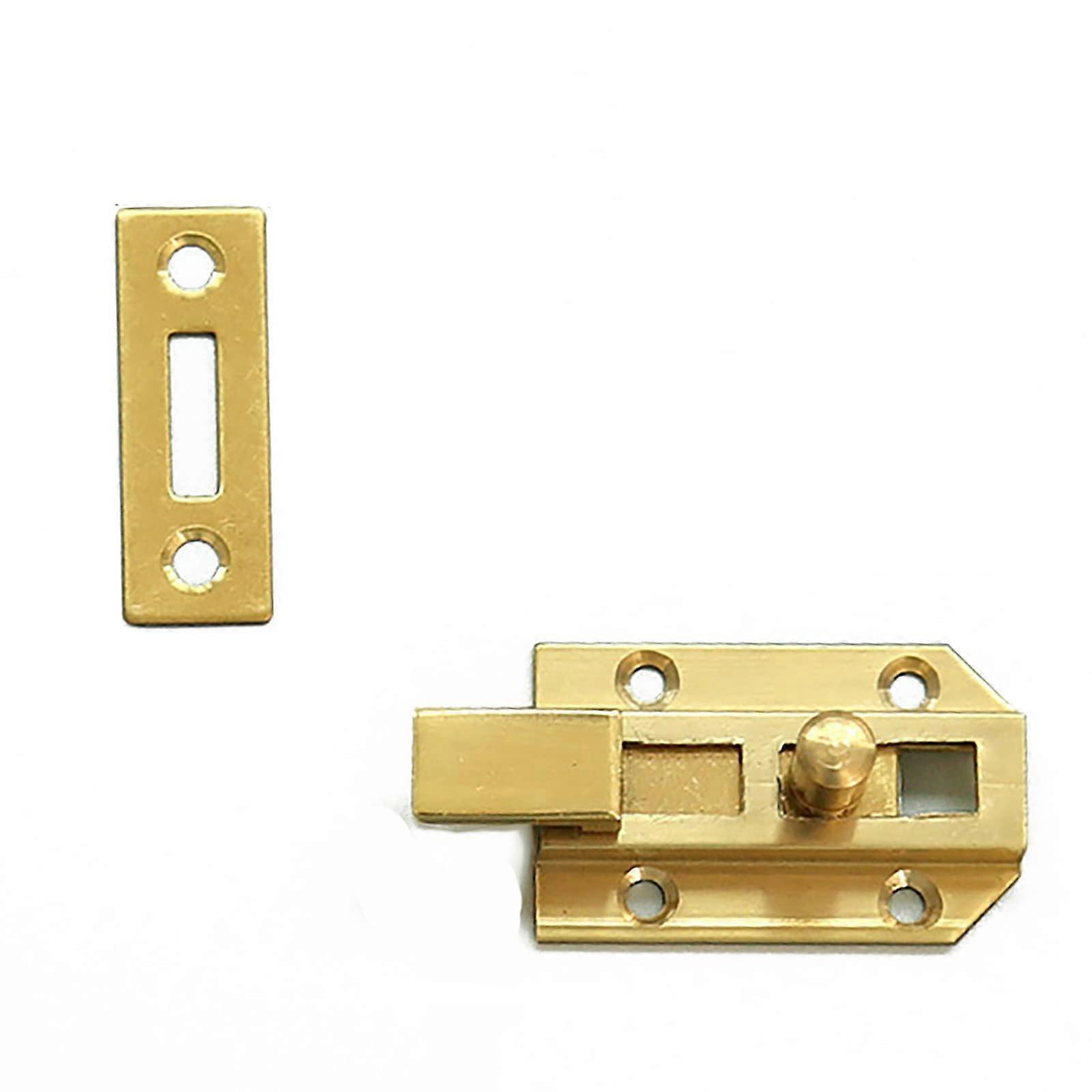 Brass Sliding Door Bolt Lock 4cm Copper Finish, RustResistant Privacy Latch for Home Security
