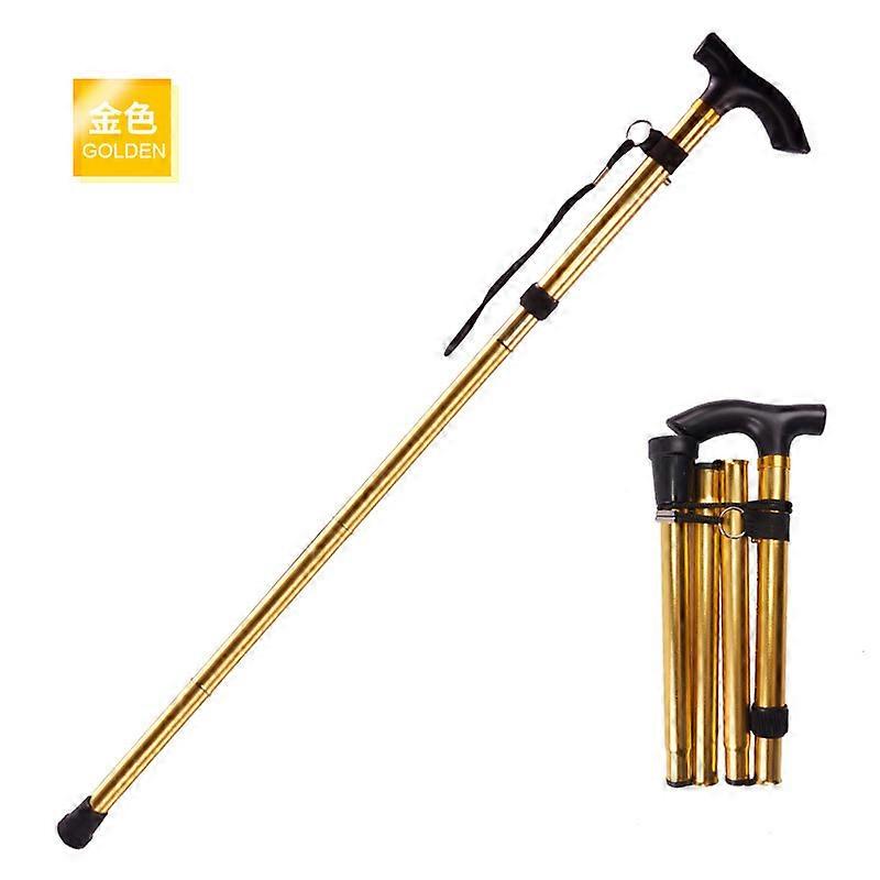 Folding Cane Portable 5-Level Adjustable Height Walking Stick with Foldable Design Wrist Strap