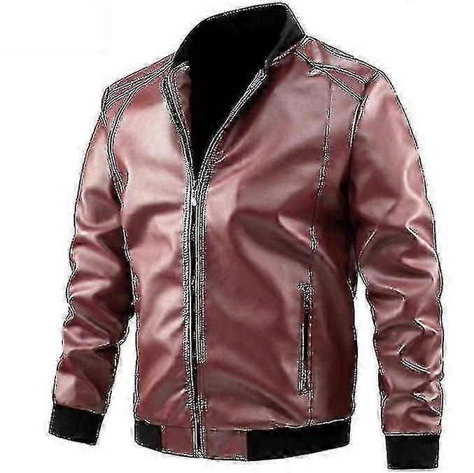 Men's Leather Biker Jacket Autumn Casual Leather Jacket