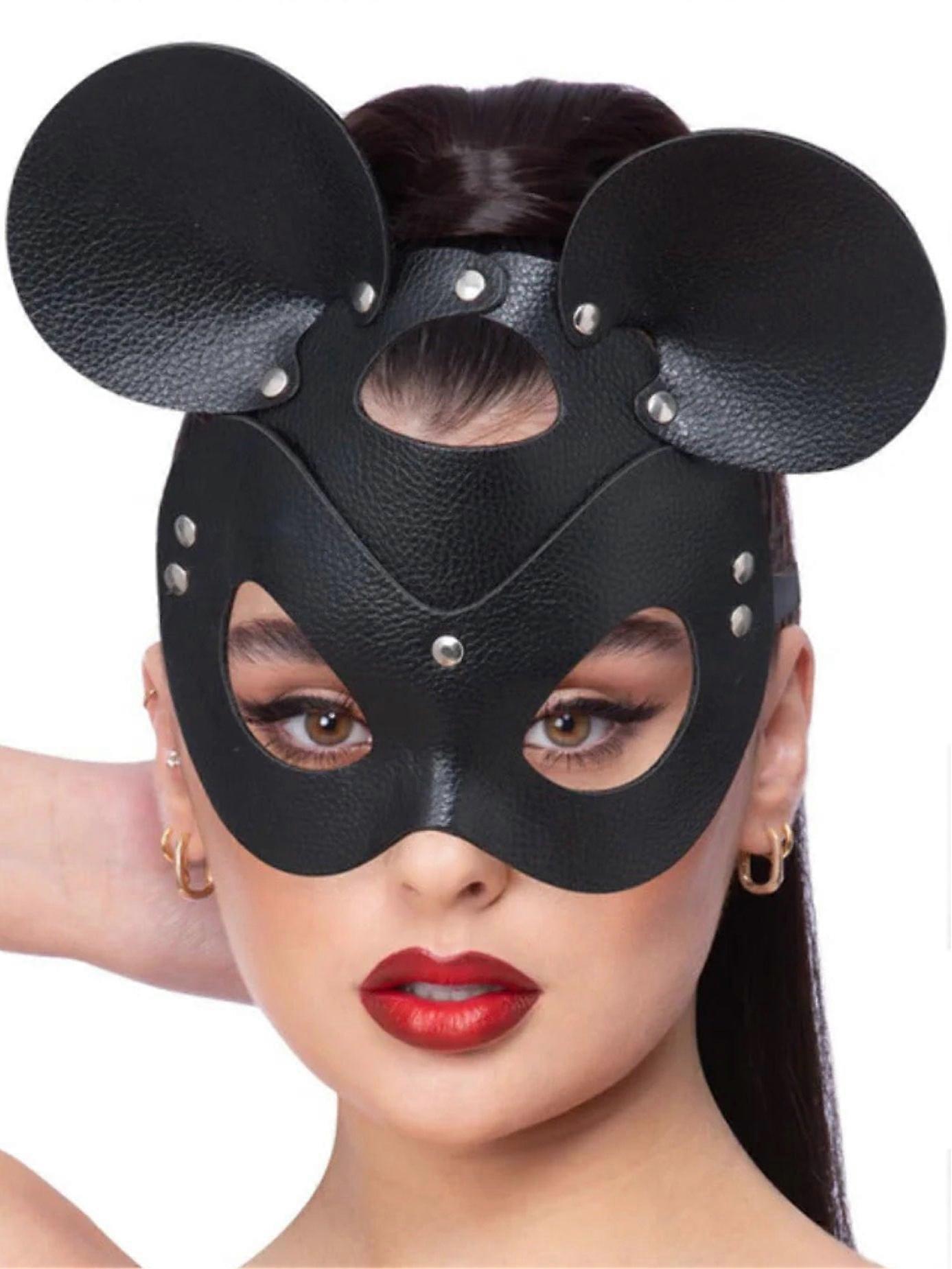 Faux Leather Mouse Eye Mask
