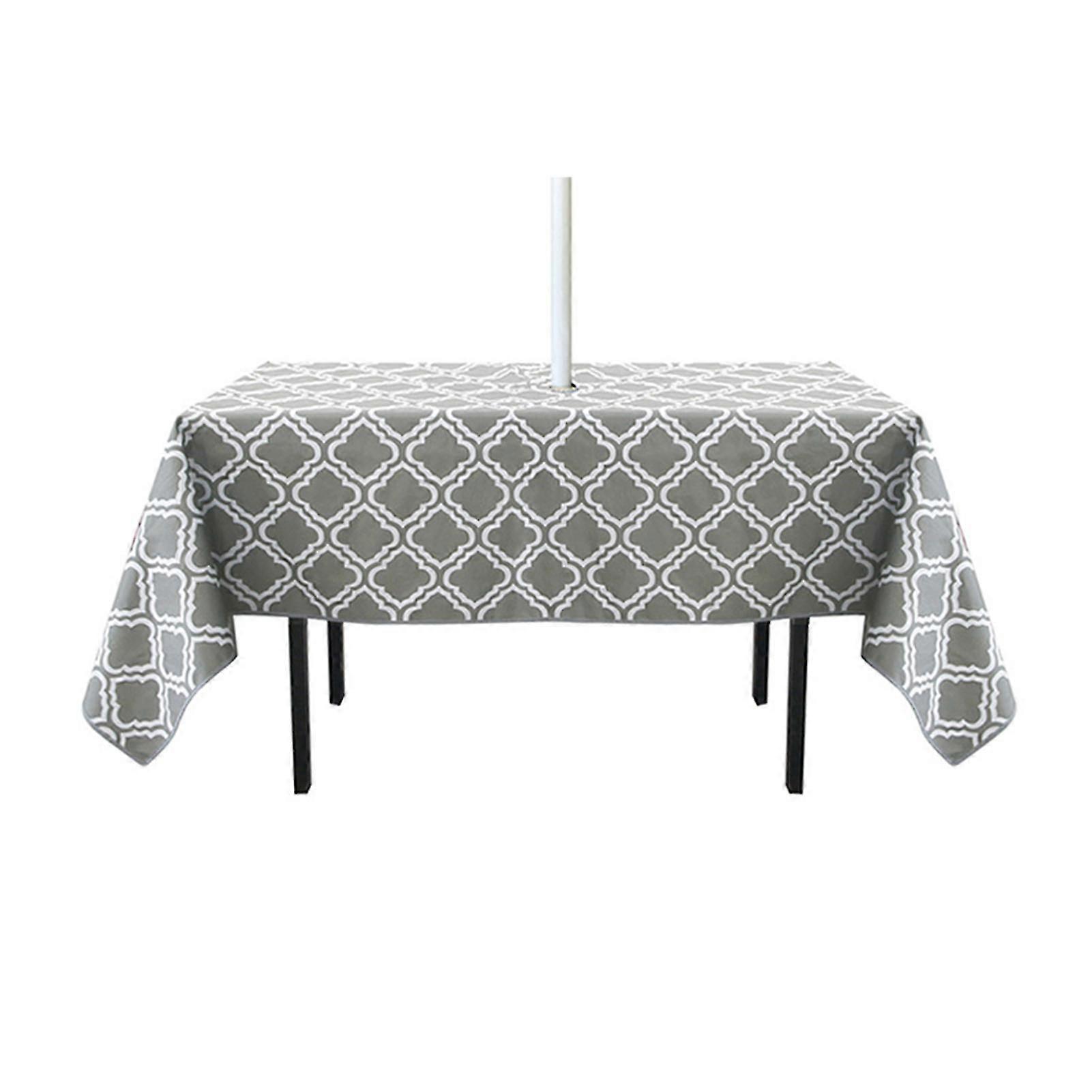 Table Cover Zippered Wrinkle Resistant Polyester Water-proof Tablecloth For Home