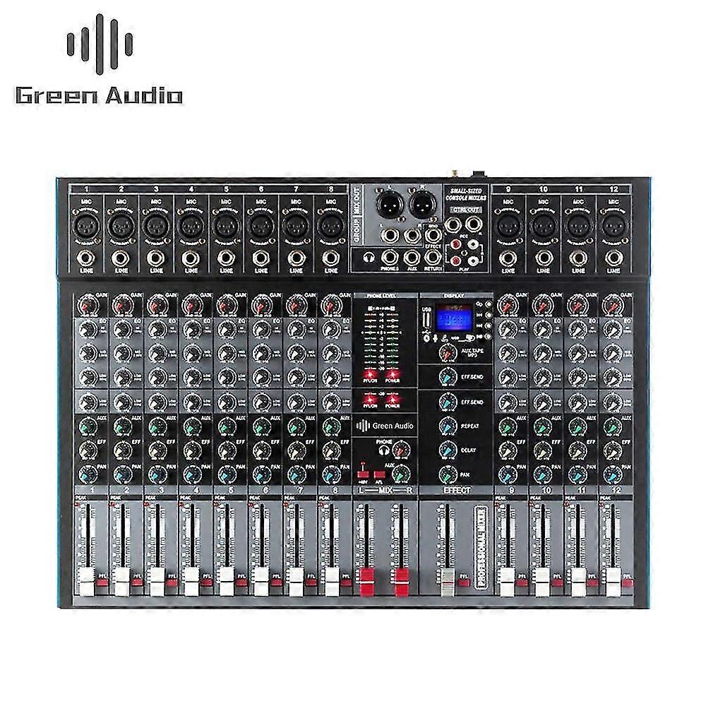 Gax-et12 Professional 12 Channel Mixer Single Group Output Bt avec effet Reverb pour la performance de mariage sur scène
