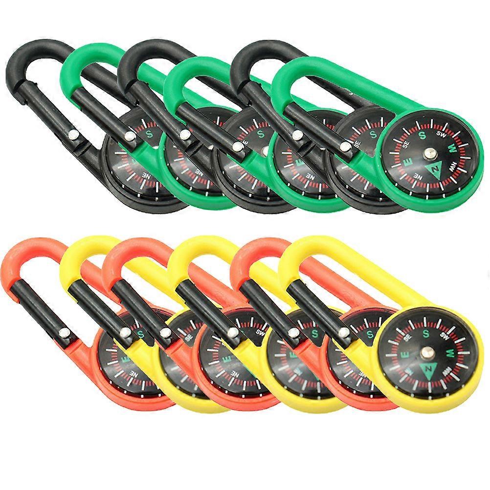 Carabiner Compass with Hook Outdoor Climbing Compass 48Pcs for Camping Use