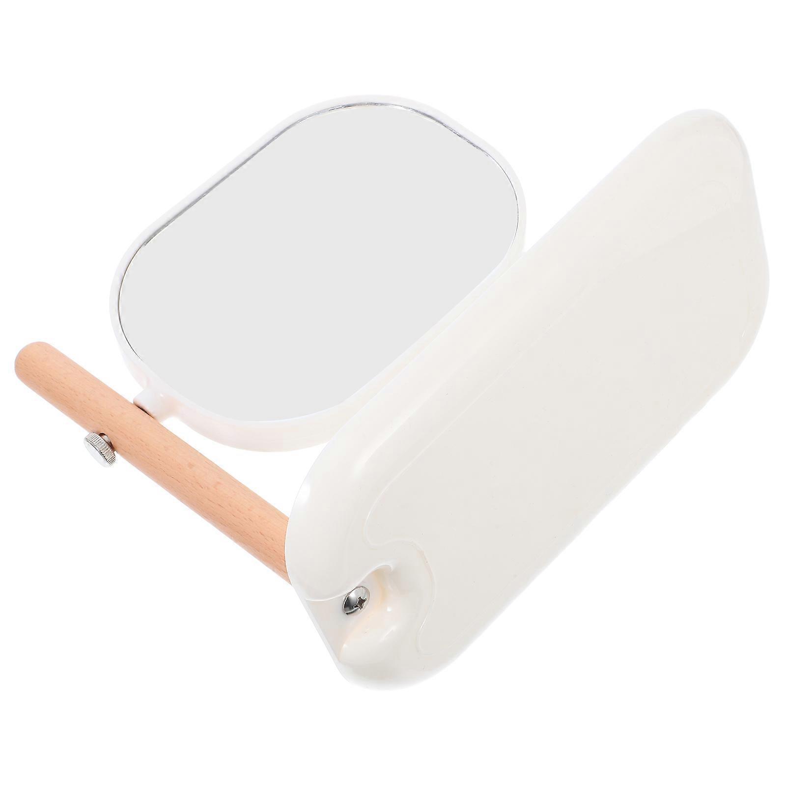 Oval Desktop Makeup Mirror for Dressing Table with Tray Rotating