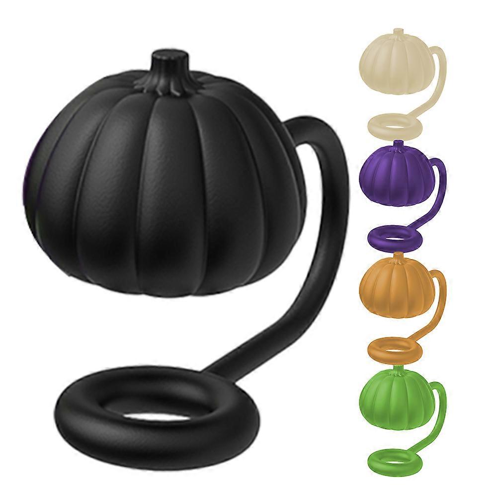 Silicone Straw Caps Pumpkin Design for Drinking Reusable 5Pcs Pack
