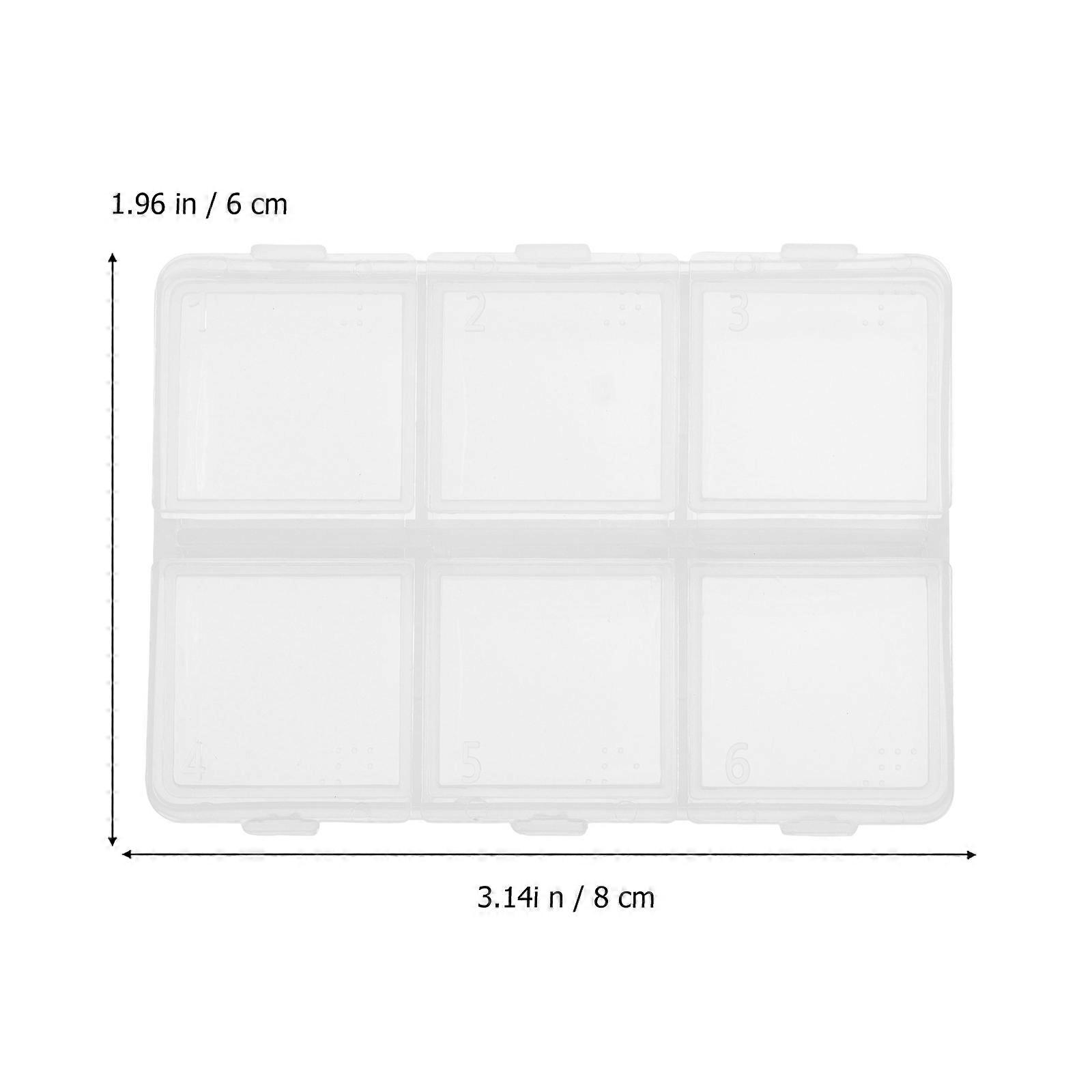 Small Pill Box Storage 6Pcs Compartment Containers with Braille for Organization