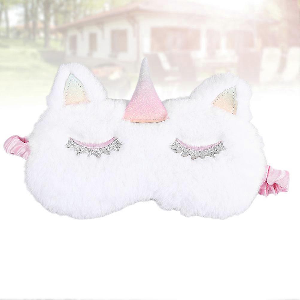 White Sleeping Mask Unicorn Design Eye Cover for Sleeping Use