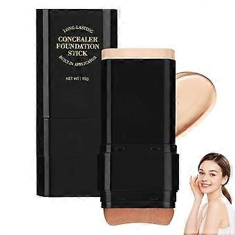 Foundation Stick Full Coverage 2in1 Concealer with Builtin Brush Long Wear Hydrating Finish Natural