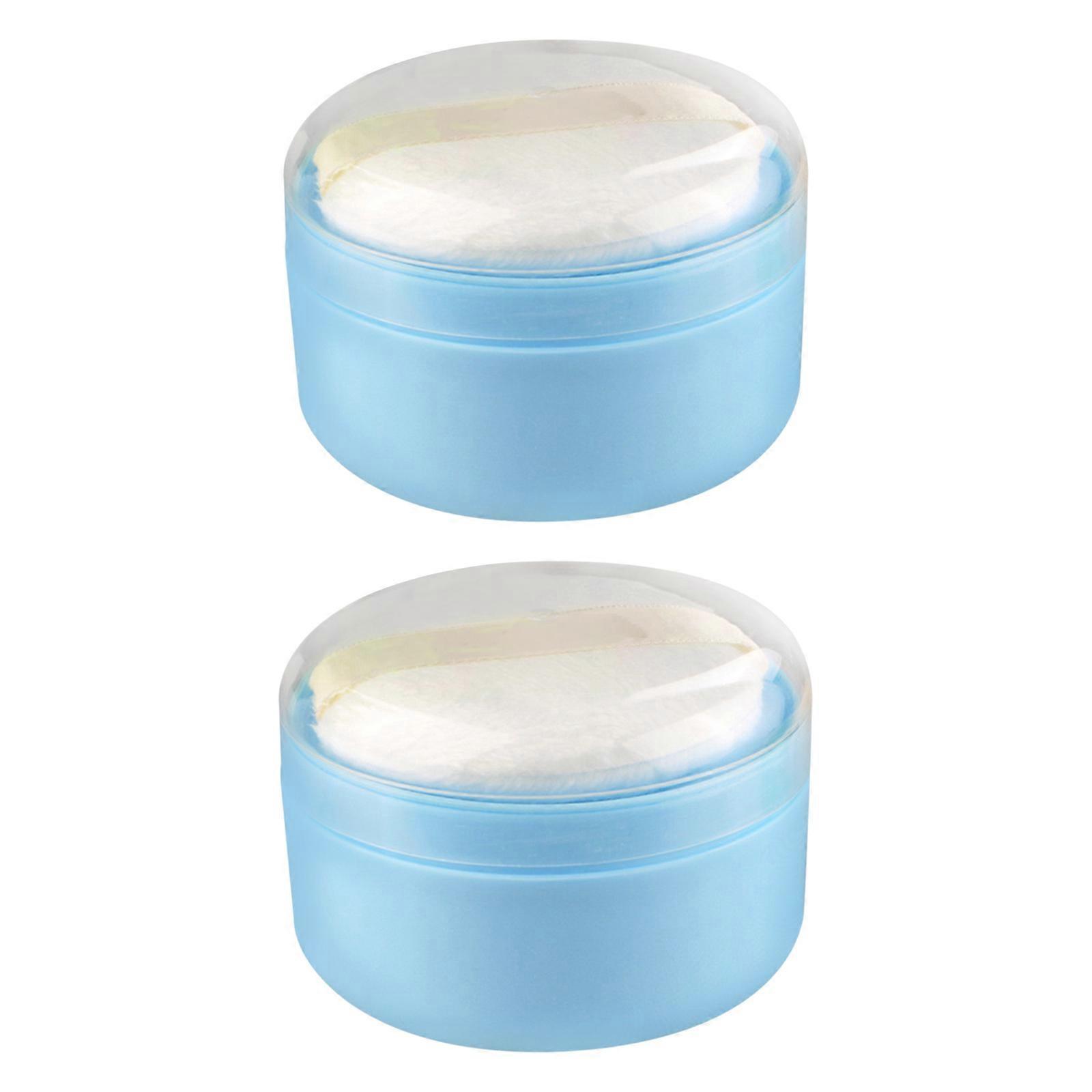 Body Powder Case With Puff For Summer Plastic 2Pcs