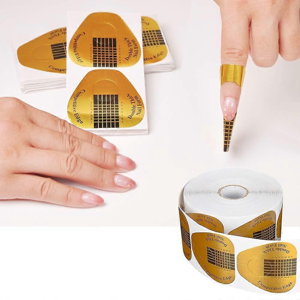 100pcs SelfAdhesive Nail Extension Forms with Accurate Length Guidelines for Acrylic and Gel
