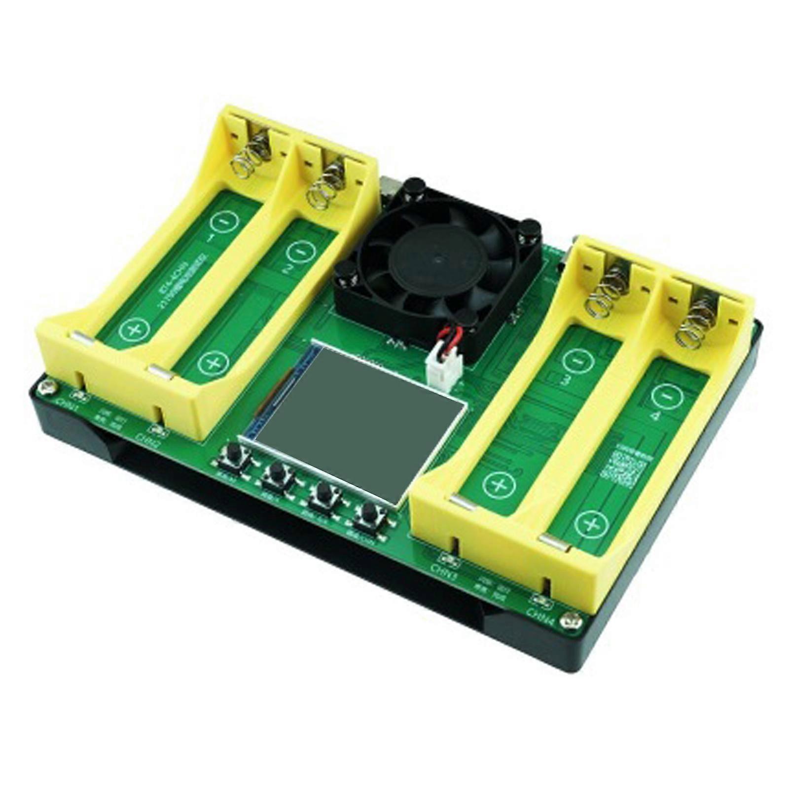 User Friendly 4 Channel Battery Detector Featuring LCD Screen and Cooling Fan for Capacity Testing Multicolor