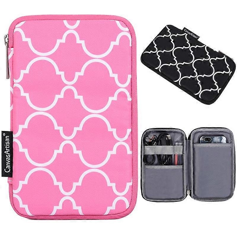 CANVASARTISAN H39-S21 Polyester Grid Texture Printed Electronics Digital Accessories Storage Bag Pou