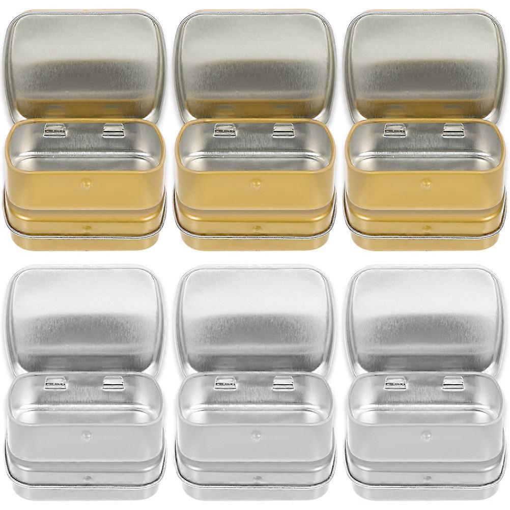 Rectangular Tinplate Candy Boxes For Small Objects Organizer 6X4.5X1.5cm Assorted Color Storage 20Pcs