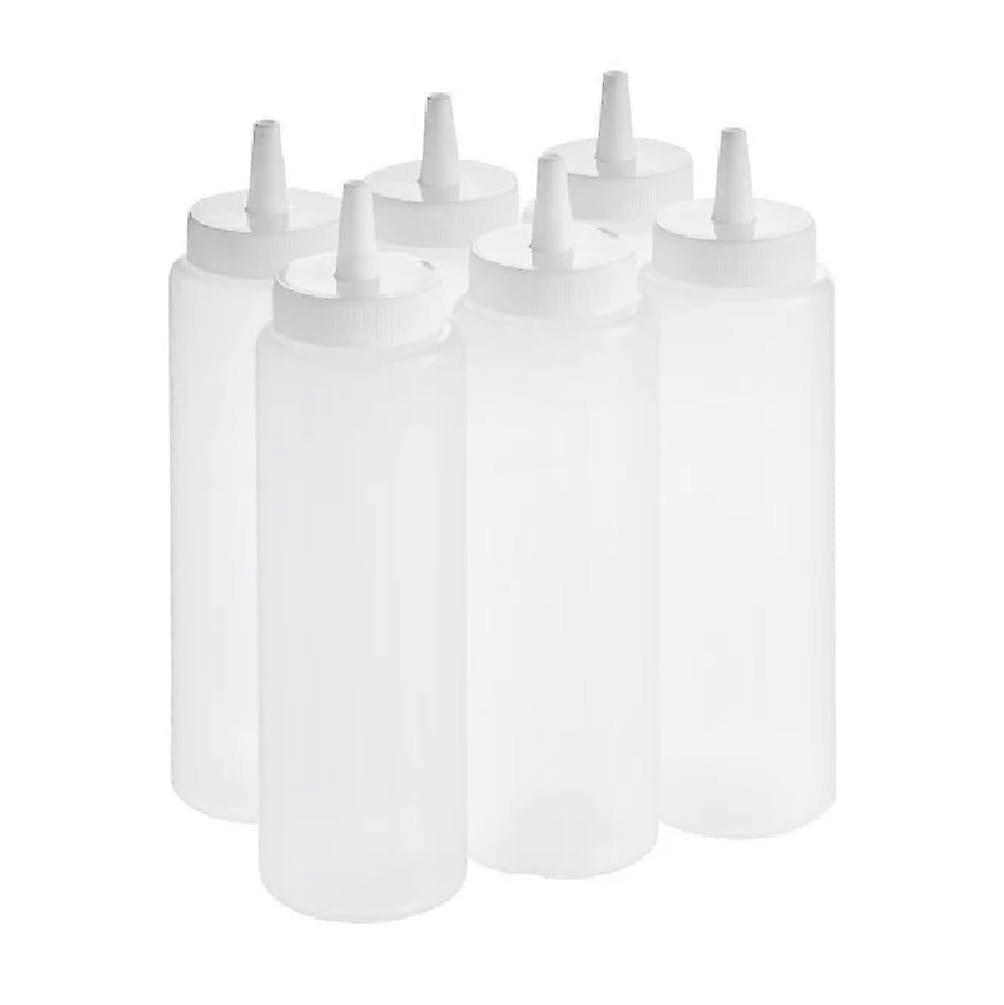 6Pack 8 oz Squeeze Bottles with LeakResistant Cap, ColorCoded Easy Squeeze Condiment Dispensers
