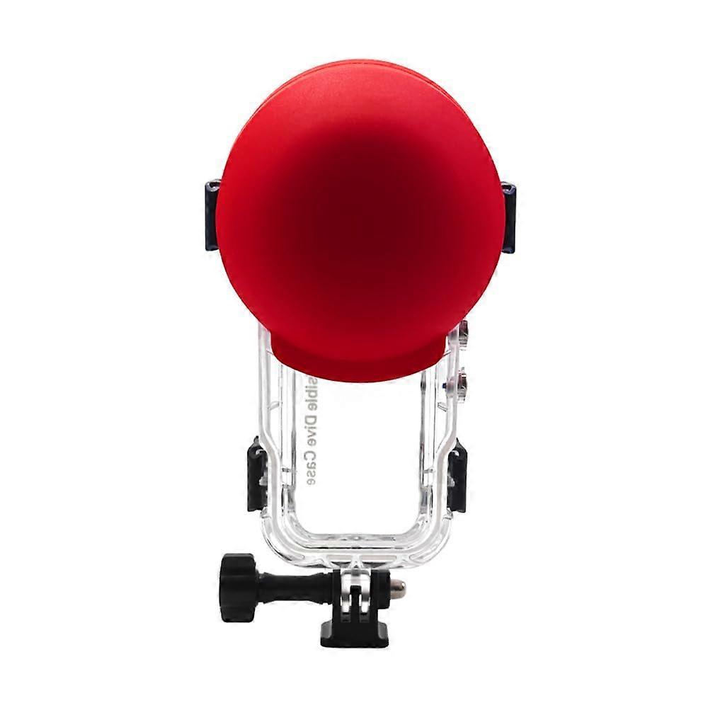 Lens Cover Silicone Protective Cap for Insta360 X5 Waterproof Case AntiScratch Dustproof Red