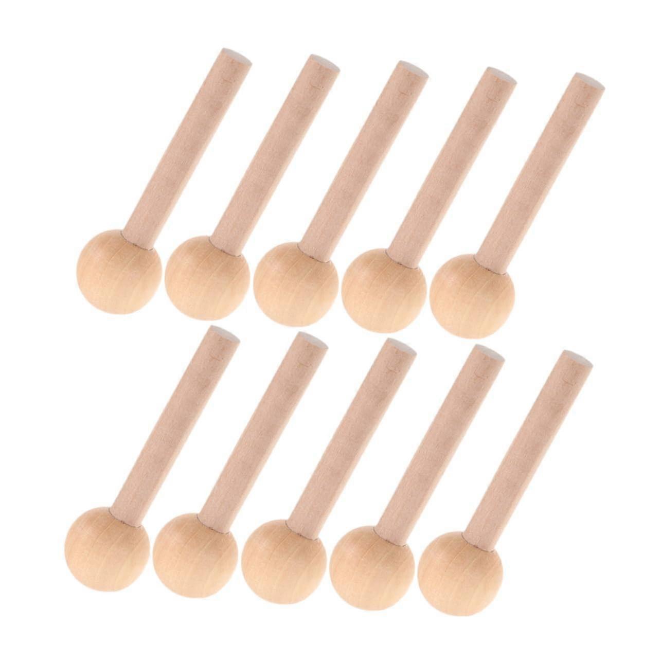 Wooden Pegboard Hooks 10 Pack Solid Beech Wood Pegs with Rounded Ends for Wall Organization