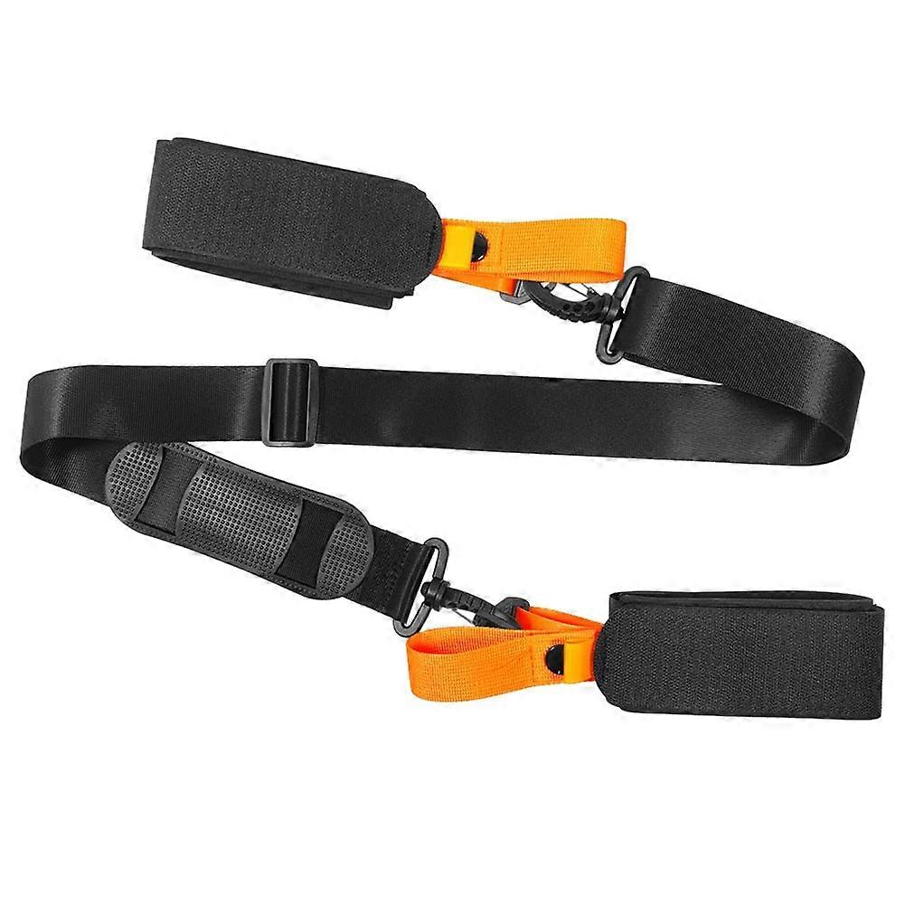 Ski Pole Shoulder Strap with Adjustable Buckle and Padded AntiSlip Shoulder Pad  Orange