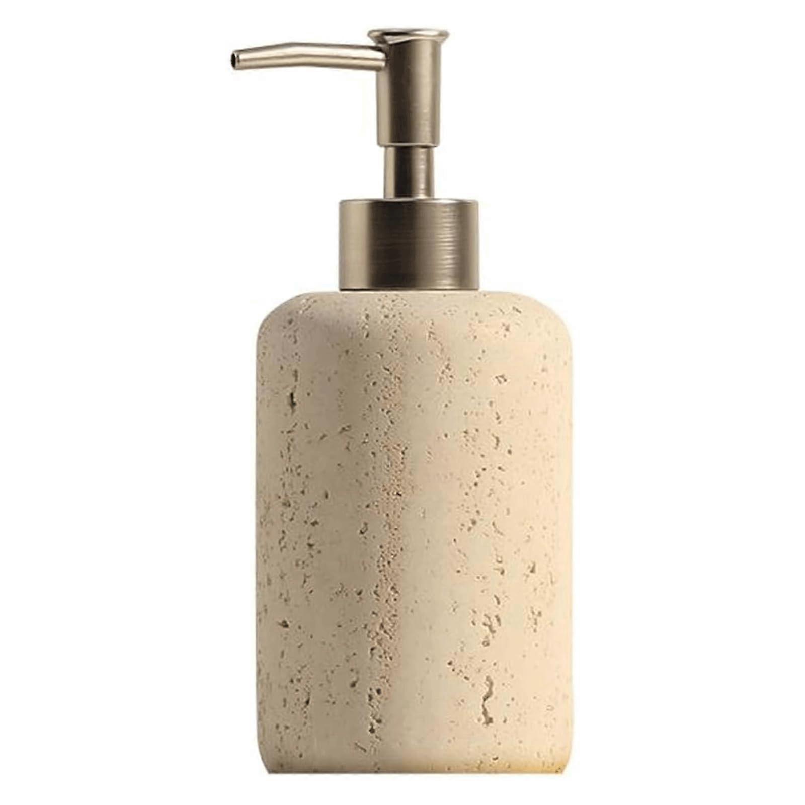 Stone Soap Dispenser 9.8oz Pump for Bathroom or Kitchen Sink, Consistent OneHanded Lotion Use