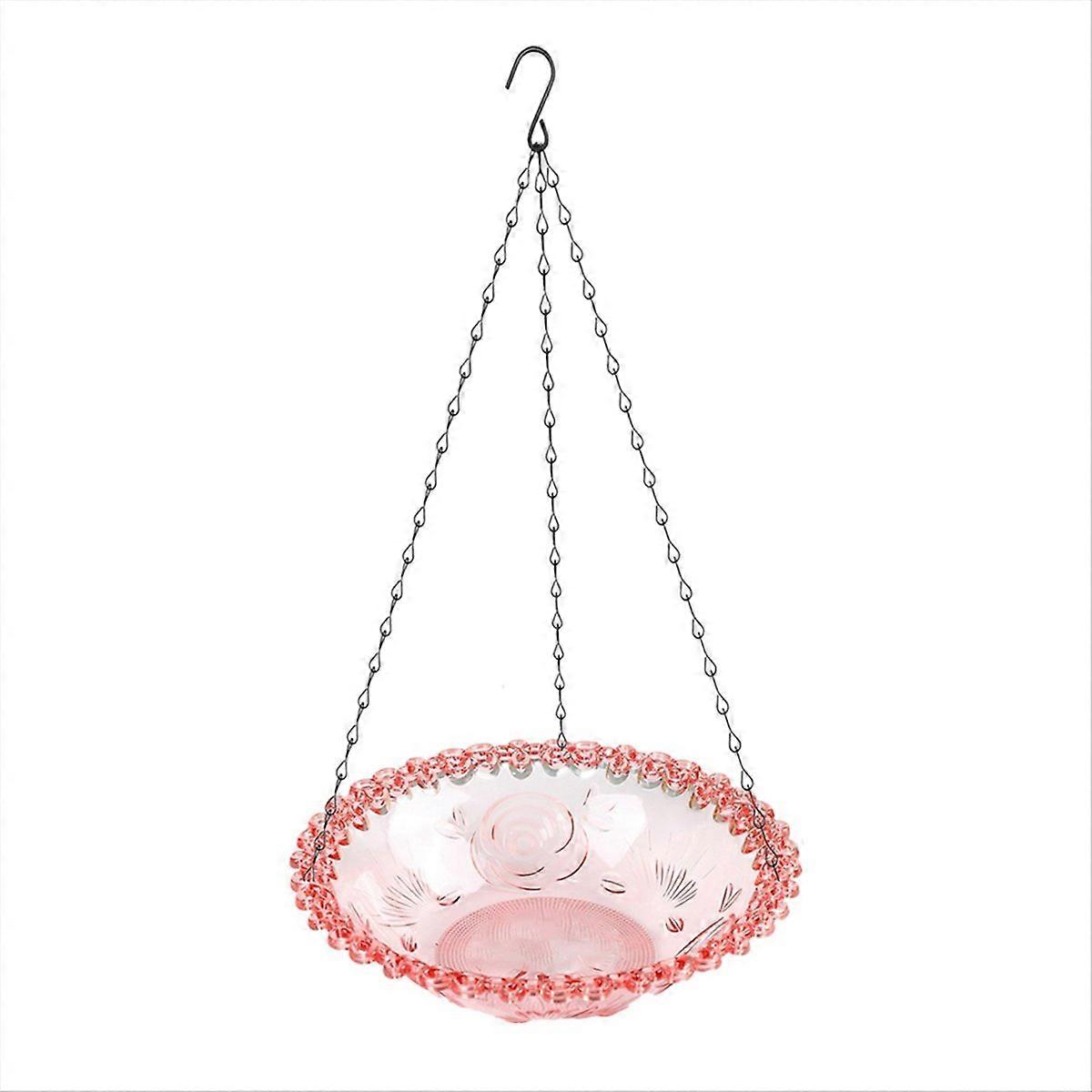 Bird Flower Shaped Hanging Bird Feeder Birdbath C