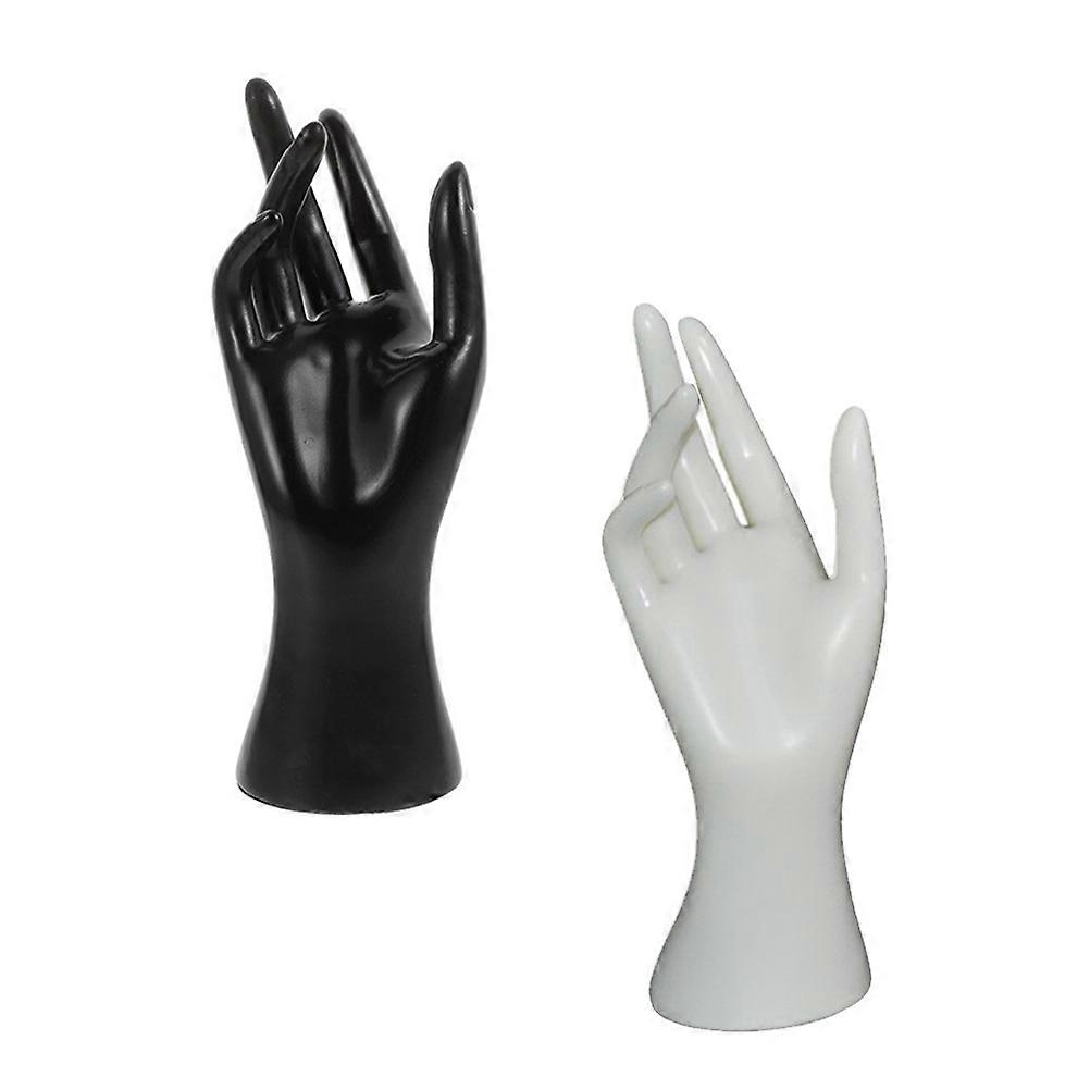 Ring Display Hand Model for Jewelry Holder with 2Pcs Bracelets Display