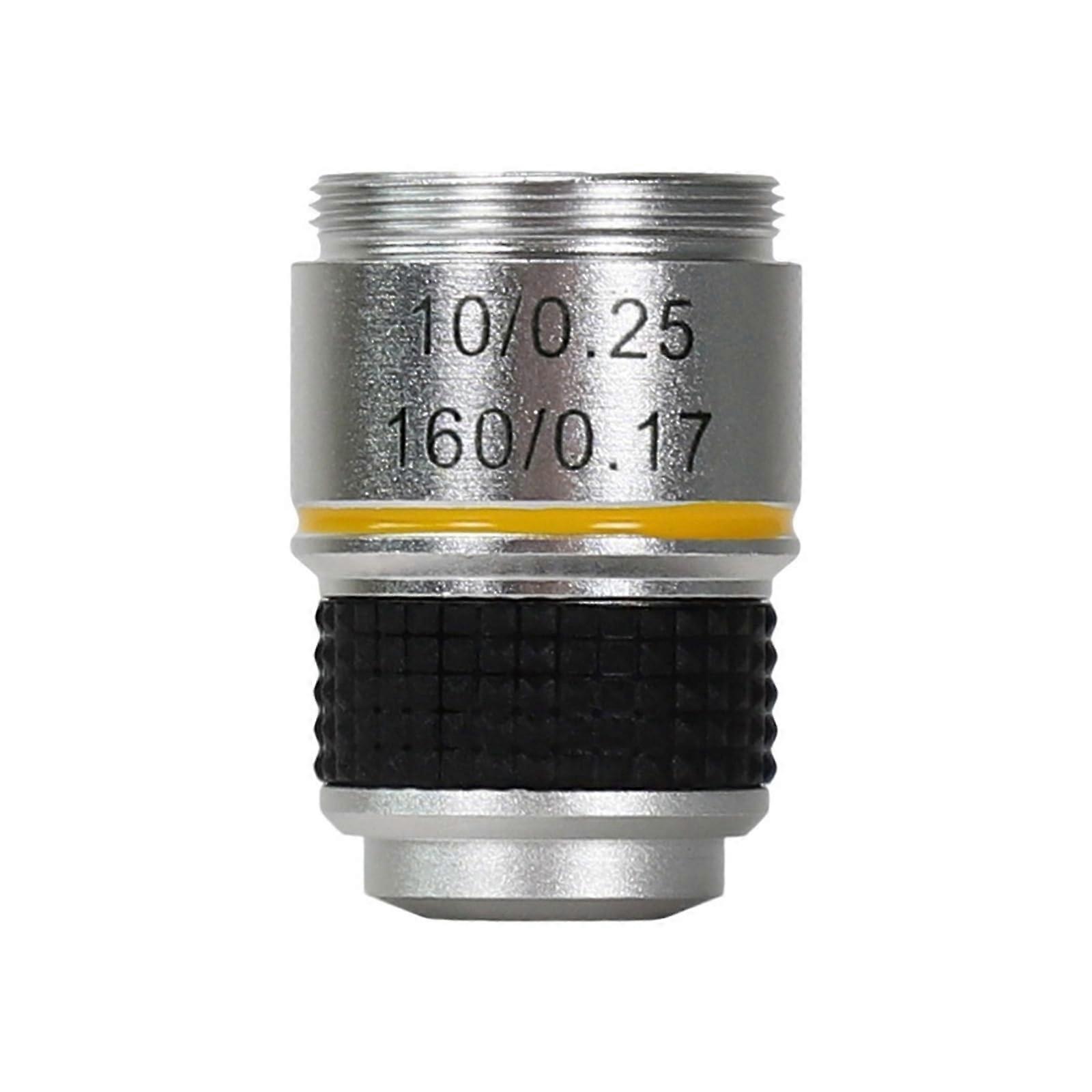 10X Objective Lens Microscope RMS Compatible Aluminum Alloy Precision Magnification for Lab Use