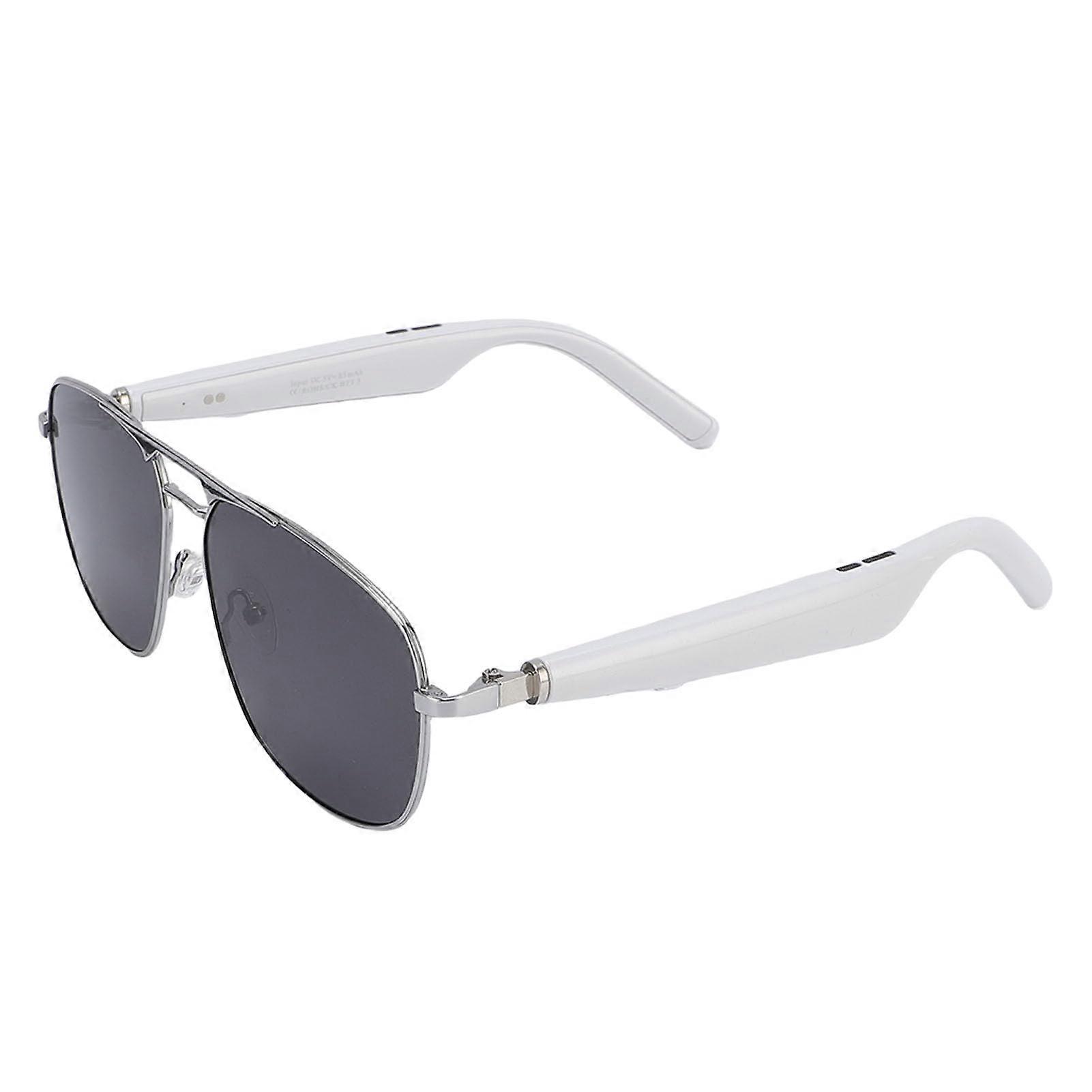 Smart Translation Glasses with RealTime Multilingual AI, Bluetooth 5.3, Touch Control, White