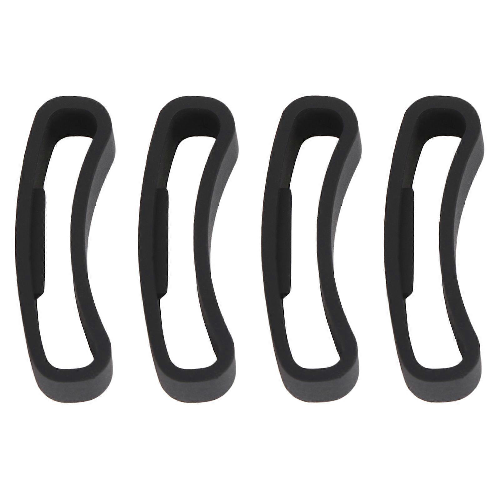 Watch Band Buckle Ring Rubber Protector for Anti-Fall 4Pcs Black
