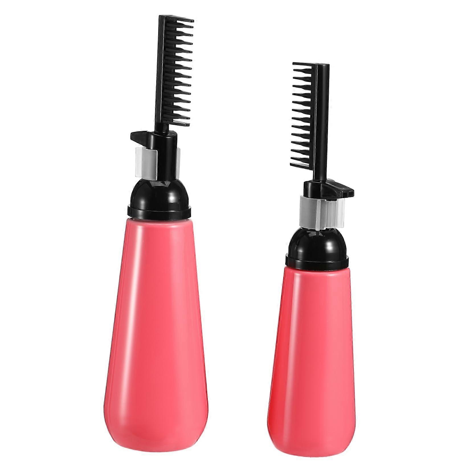Hair Dye Applicator Bottle 2pcs Set with Brush Comb for Precise Root Application and Salon Use