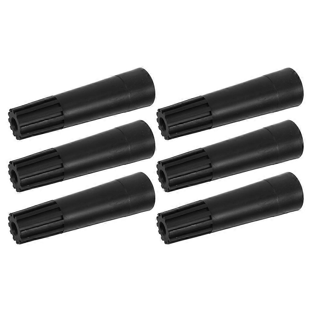 Black Plastic Stretchable Rod Connector for Mop Threaded Tips 6Pcs