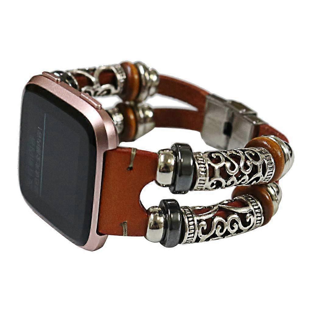 Leather Band Brown  Handmade Replacement Strap for Fitbit Versa Lite One Size