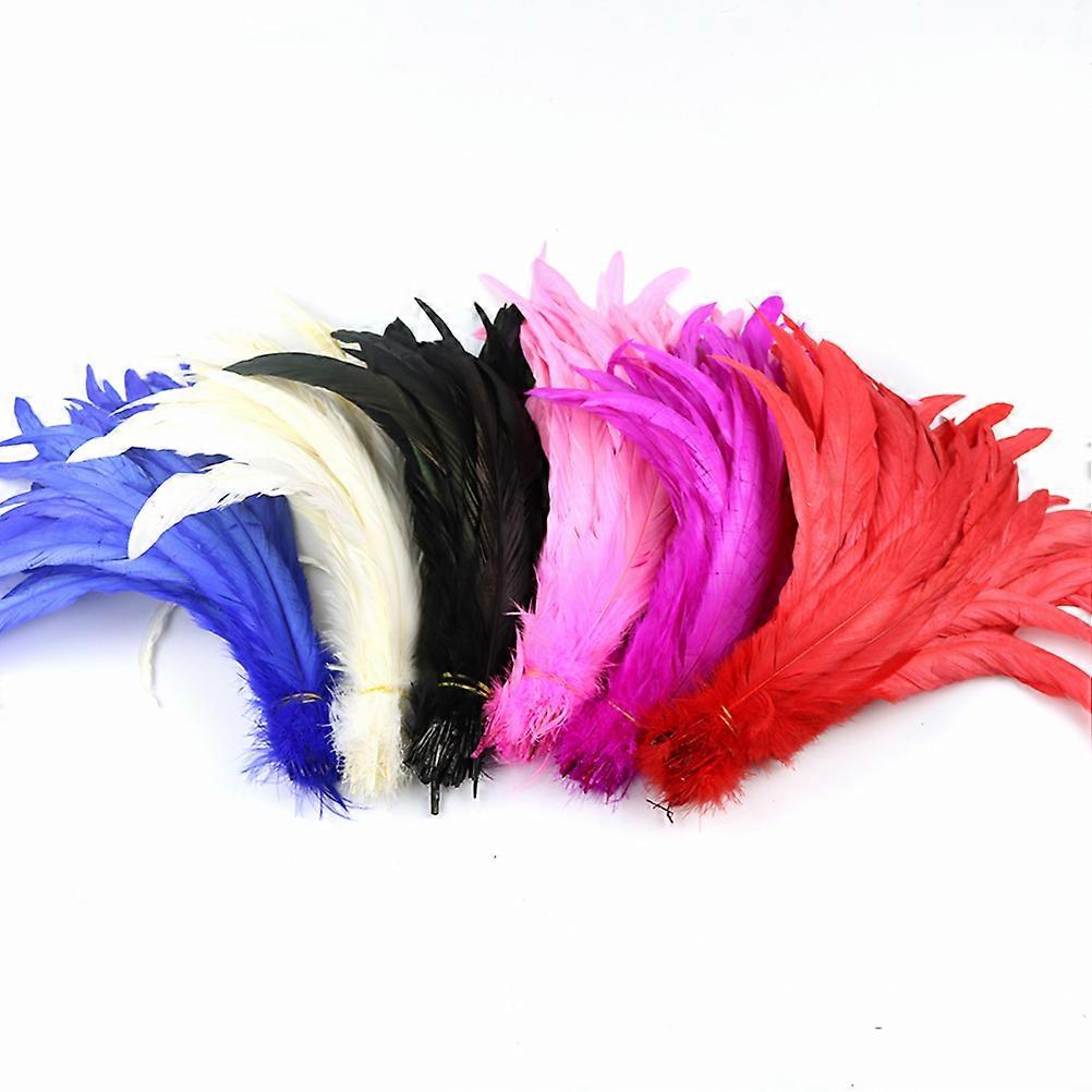 Rooster Tail for Decorating 50Pcs Natural Tail Rooster Rosy