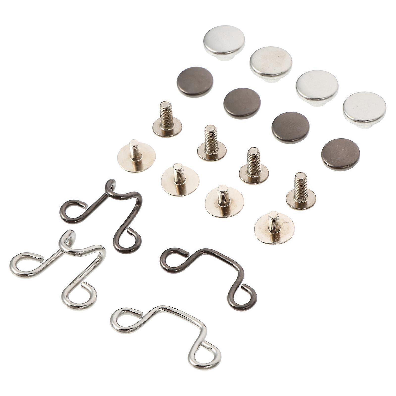 Pants Button Replacement Removable Replaceable 8Sets Gun Metal Durable Lightweight DIY Tool-free Invisible Adjust Button Buckle