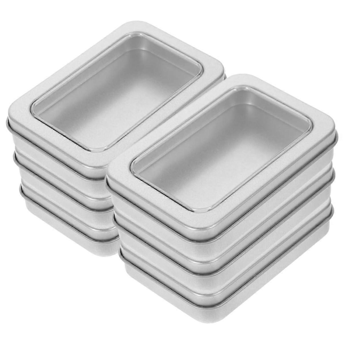 6 PCS Rectangular Trading Card Storage Box with Lid, Durable Iron Holder, Dustproof Protection