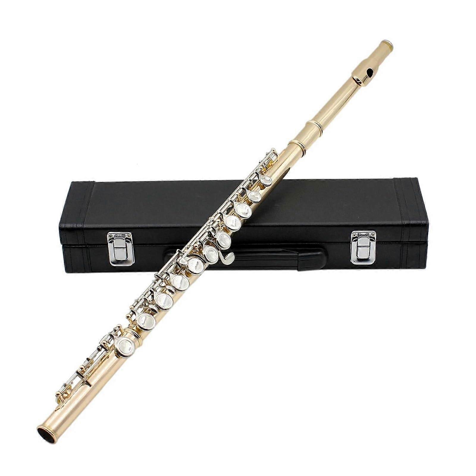 Flute C Key Closed Hole 16 Hole Silver Plated Cupronickel with E Key Beginner Kit