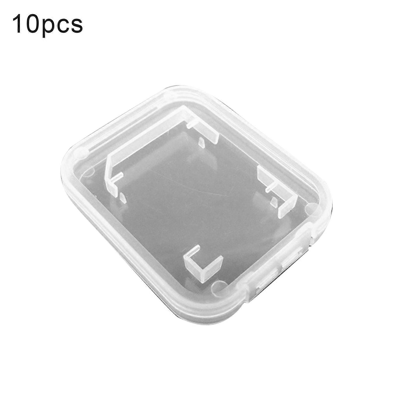 10Pcs Lightweight Clear Standard SD SDHC Memory Card Case Storage Holder Box
