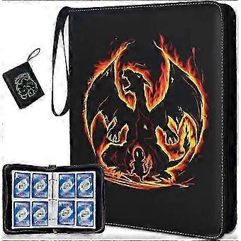 4-Pocket Card Binder Holder - Up to 400 Pokemon Trading Cards Storage, Portable & Waterproof Design HZ2