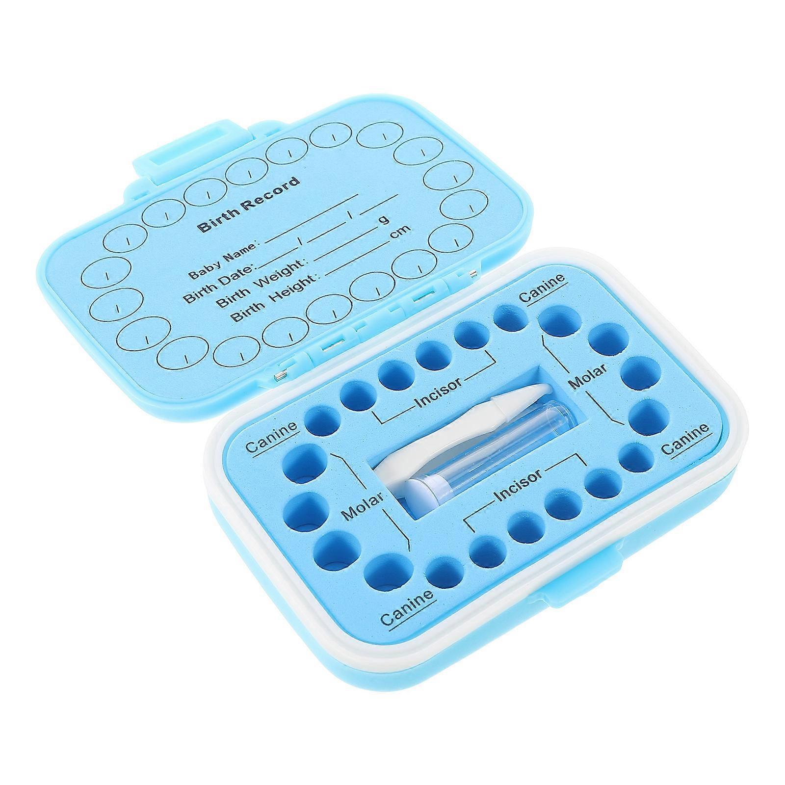 Baby Keepsake Box for Teeth Storage Using Blue Plastic Organizer