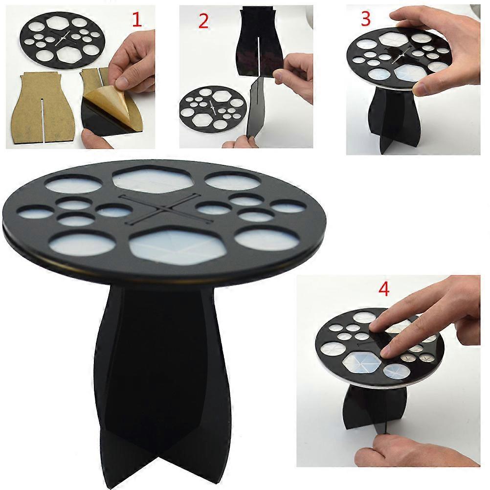 Makeup Brush Holder Black Acrylic Drying Rack for Storage 1Pcs