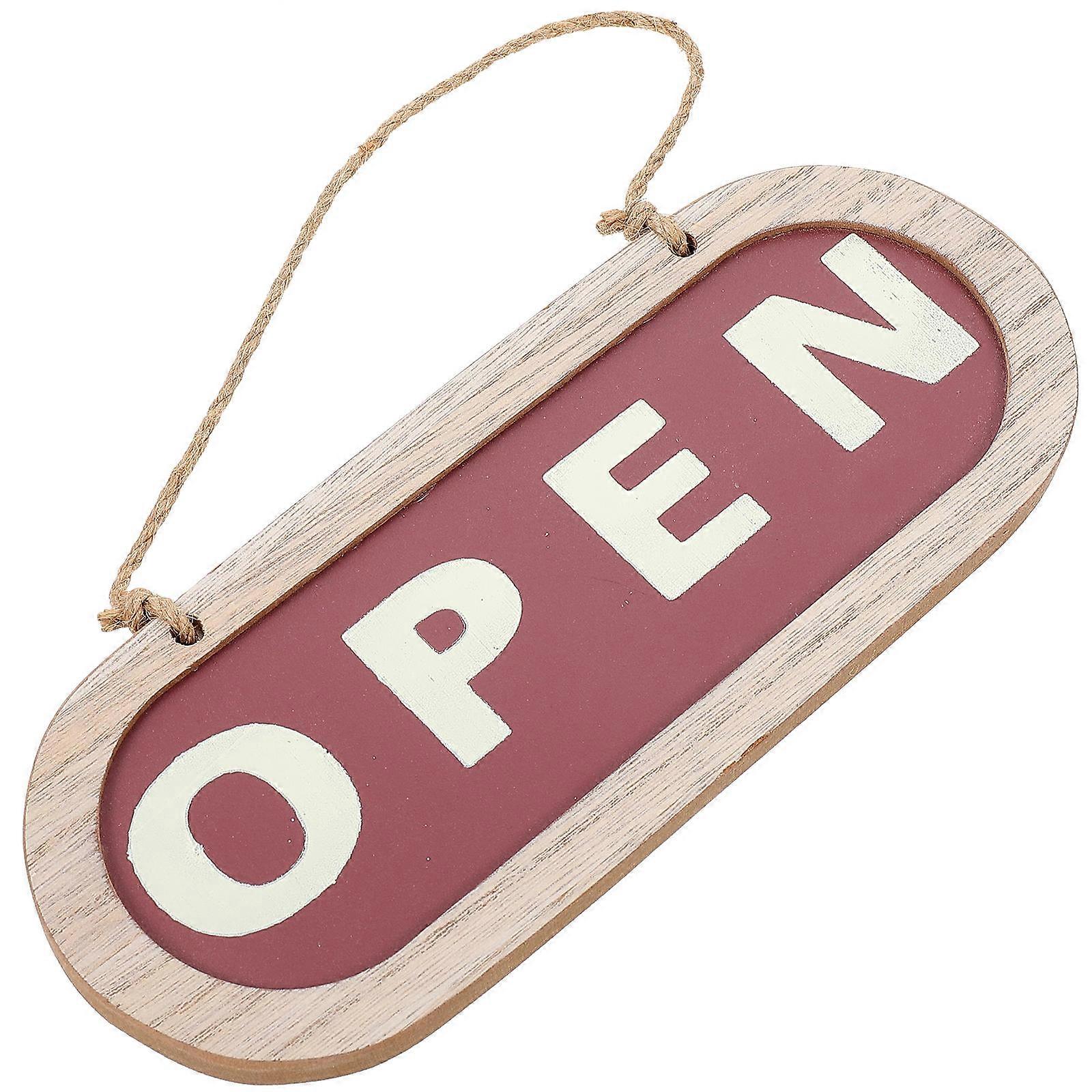 Wooden Door Sign for Open and Close Function with Rustic Design