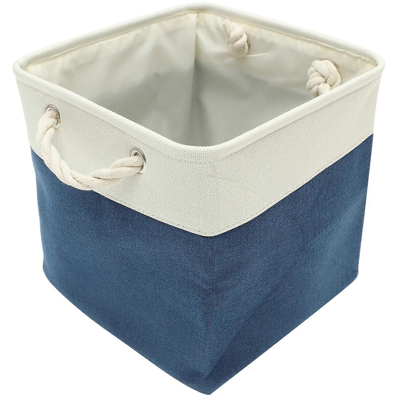 Dark Blue Clothes Laundry Basket with Handle 1 Large Storage Container