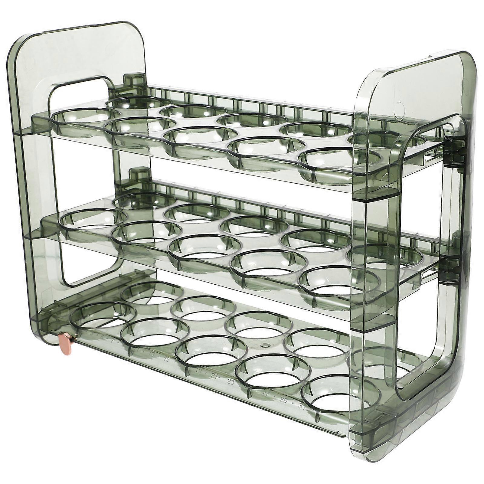 Refrigerator Door Egg Rack Plastic Three-Layer Egg Holder for Storage Use