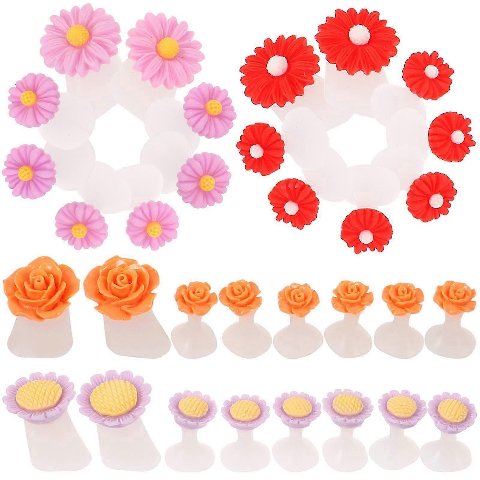 Silicone Toe Separators Flower for Pedicure Use 32Pcs Assorted Colors