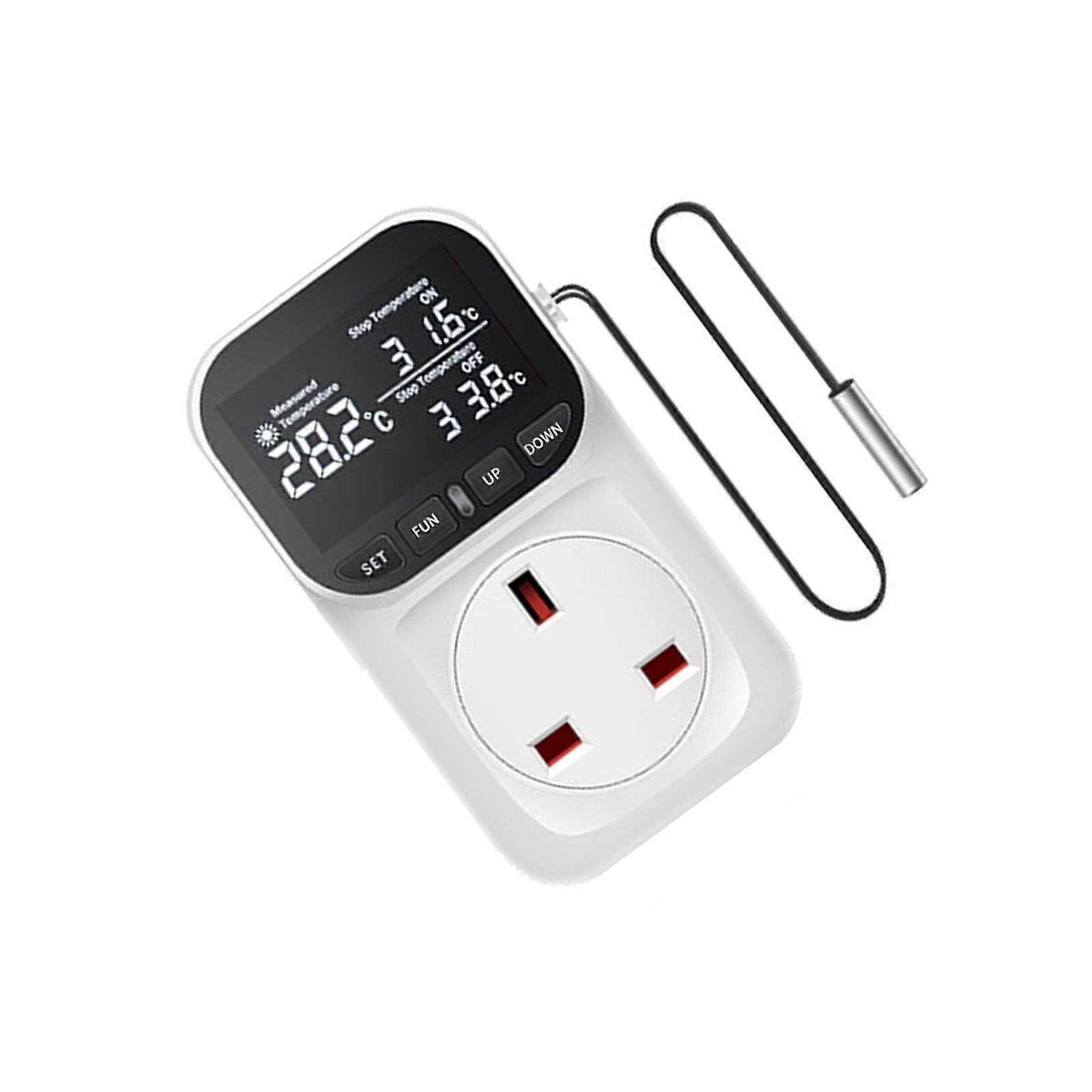 Intelligent Thermostat Sockets with High Accuracy LCD Display Real Time Monitoring for Greenhouse Aquariums Applications Multicolor