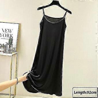 Seamless Full Slips Under Dress Women Summer Plus Size Sleeveless Ice Silk Petticoat Underskirt Sexy Slim Strap Nightdress
