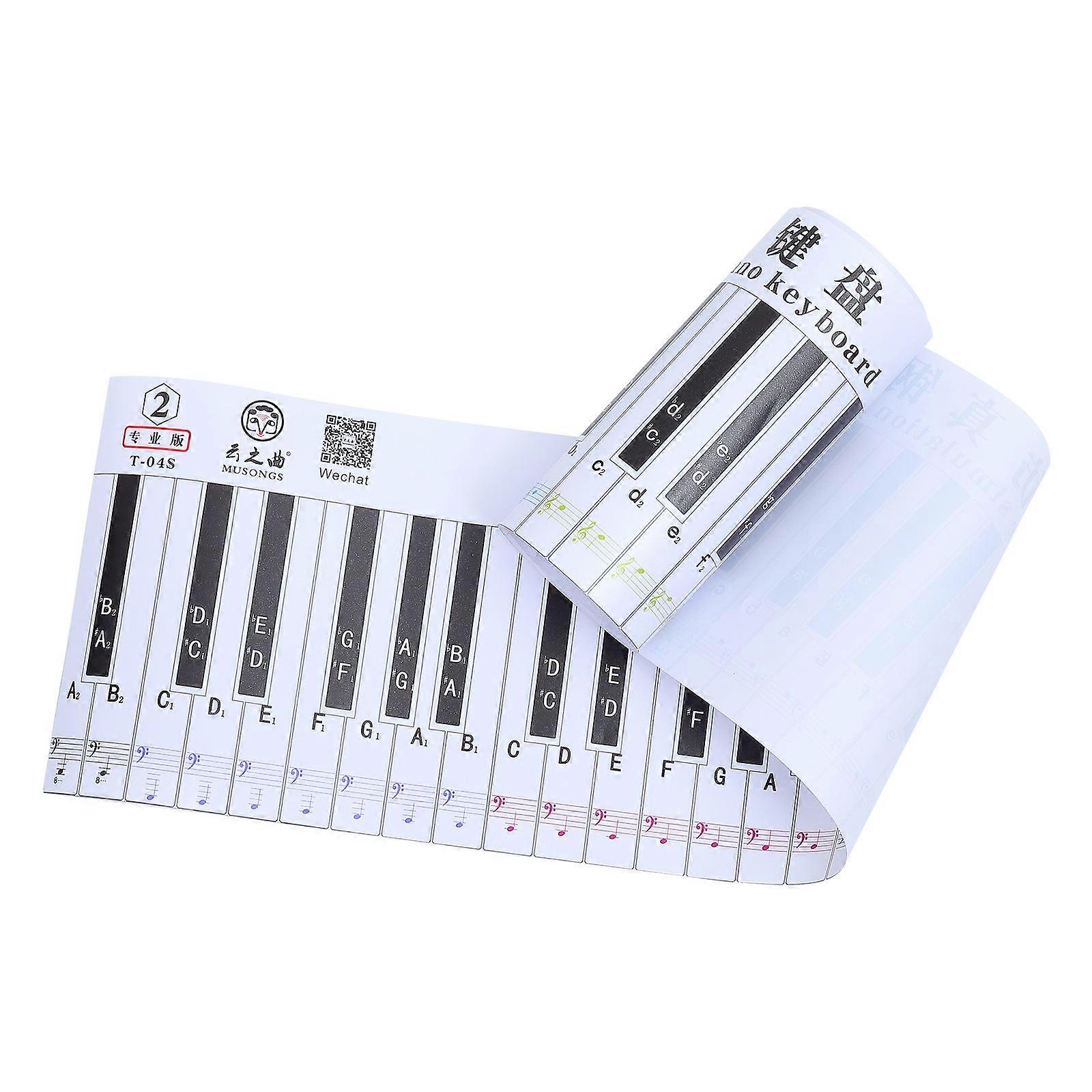 1Pc Portable 88 Key Piano Keyboard Fingering Practice Comparison Chart