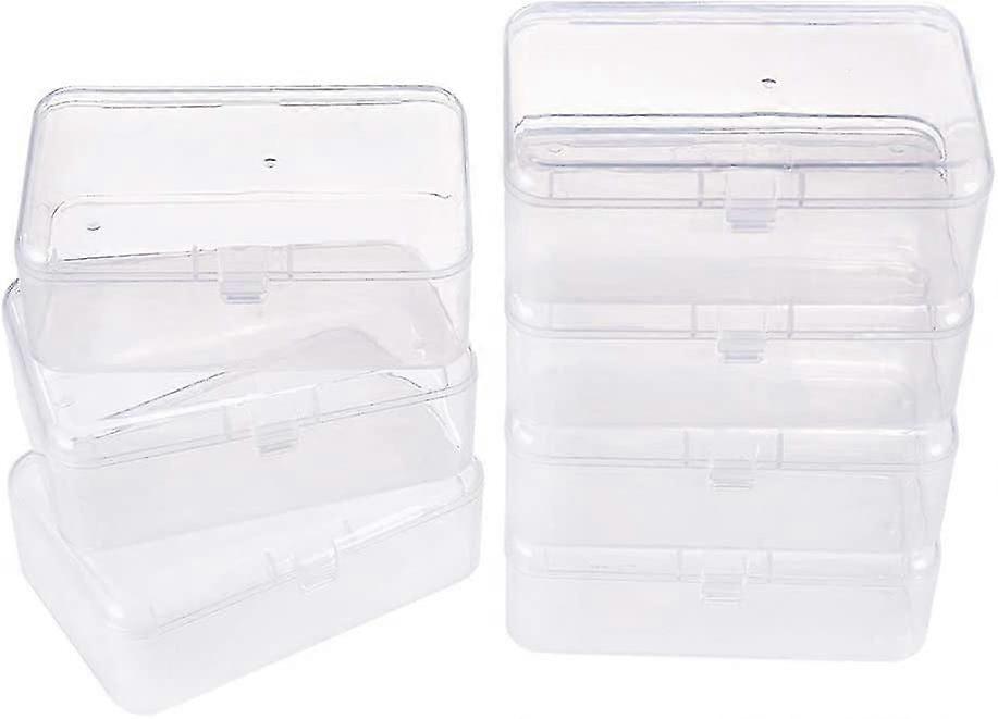 12 Pack Rectangle Mini Clear Plastic Bead Storage Containers Box Case With Lid