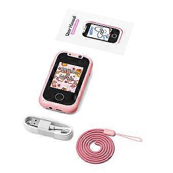 Kleinkind Smartphone Spielzeug mit 2,4 Zoll Bildschirm Schönes Cartoon Handy Spielzeug Frühes pädagogisches Smartphone-Spielzeug für Kinder Rosa