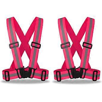 Kids Reflective Safety Vest 2pcs | Lightweight, Adjustable | for Boys & Girls Skating, walking dog, Horse Riding