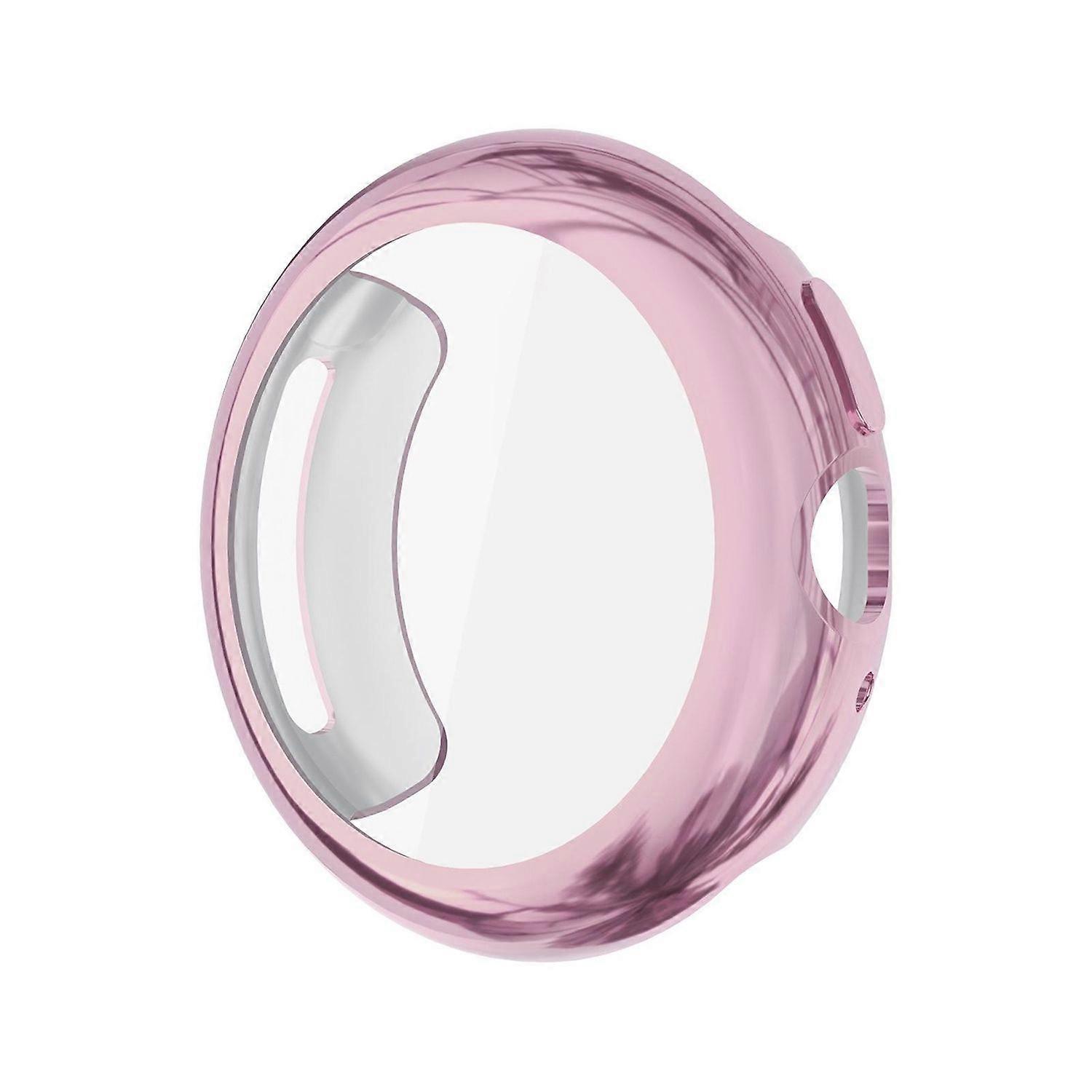 For Google Pixel Watch 4 45mm Electroplated Full Cover TPU Protective Case Pink